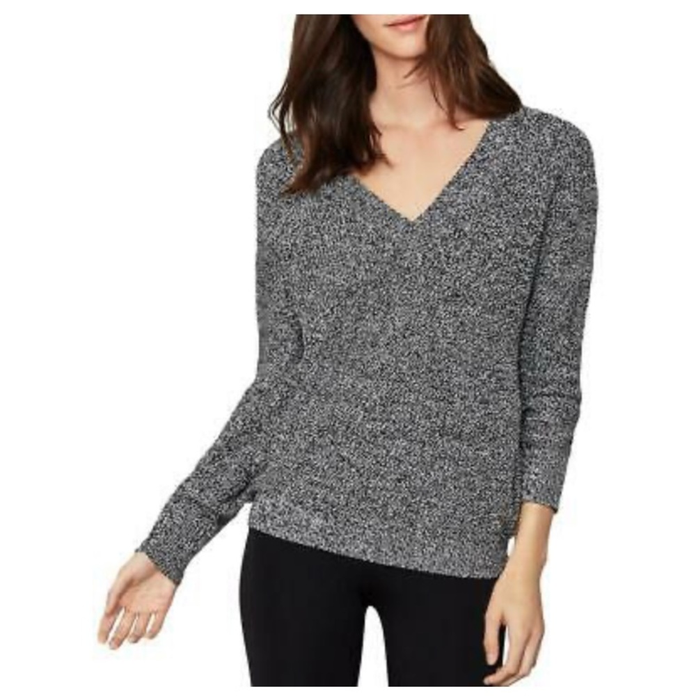 BCBGMAXAZRIA Ribbed Knit V-Neck Pullover Sweater